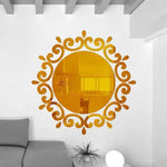 Decal dán tường nghệ thuật gương trang trí dây hoa, decal dây hoa (bạc), decal dây hoa (vàng)