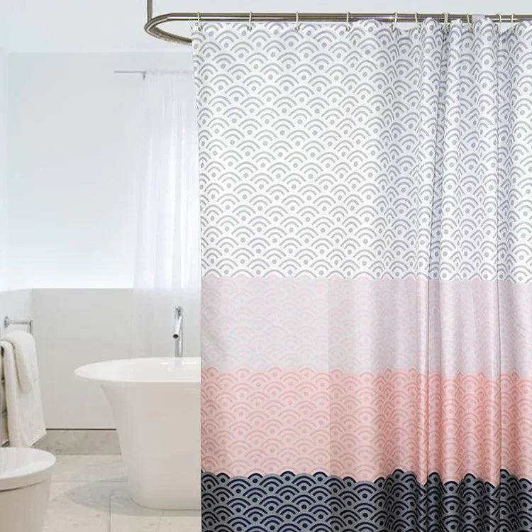 Rèm phòng tắm hình học chống thấm nước, kích thước 200 x cao 200cm, 100 x cao 200cm, 120 x cao 200cm, 150 x cao 200cm, 220 x cao 200cm, 260 x cao 200cm, 280 x cao 200cm