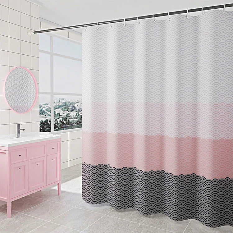 Rèm phòng tắm hình học chống thấm nước, kích thước 200 x cao 200cm, 100 x cao 200cm, 120 x cao 200cm, 150 x cao 200cm, 220 x cao 200cm, 260 x cao 200cm, 280 x cao 200cm