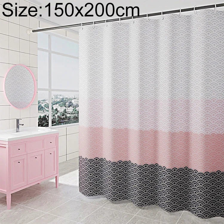 Rèm phòng tắm hình học chống thấm nước, kích thước 200 x cao 200cm, 100 x cao 200cm, 120 x cao 200cm, 150 x cao 200cm, 220 x cao 200cm, 260 x cao 200cm, 280 x cao 200cm
