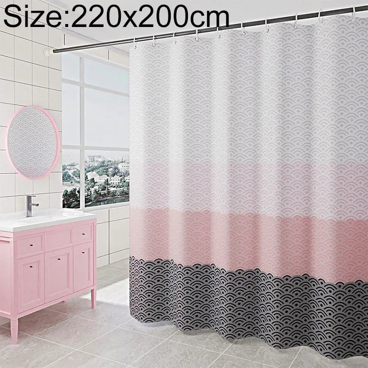Rèm phòng tắm hình học chống thấm nước, kích thước 200 x cao 200cm, 100 x cao 200cm, 120 x cao 200cm, 150 x cao 200cm, 220 x cao 200cm, 260 x cao 200cm, 280 x cao 200cm
