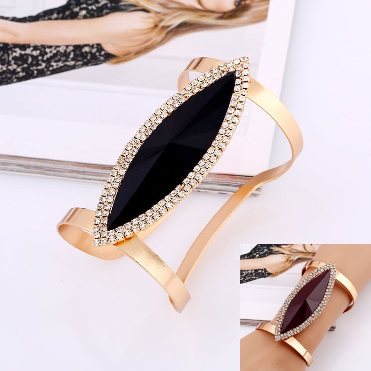 Vòng tay kim loại nữ thời trang, vòng tay pha lê khảm nhựa, mở rộng mượt mà, có thể điều chỉnh, màu bạc xanh, vàng đen, vàng nâu