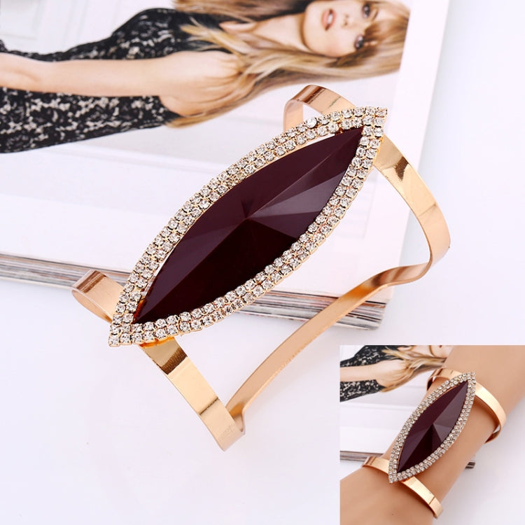 Vòng tay kim loại nữ thời trang, vòng tay pha lê khảm nhựa, mở rộng mượt mà, có thể điều chỉnh, màu bạc xanh, vàng đen, vàng nâu