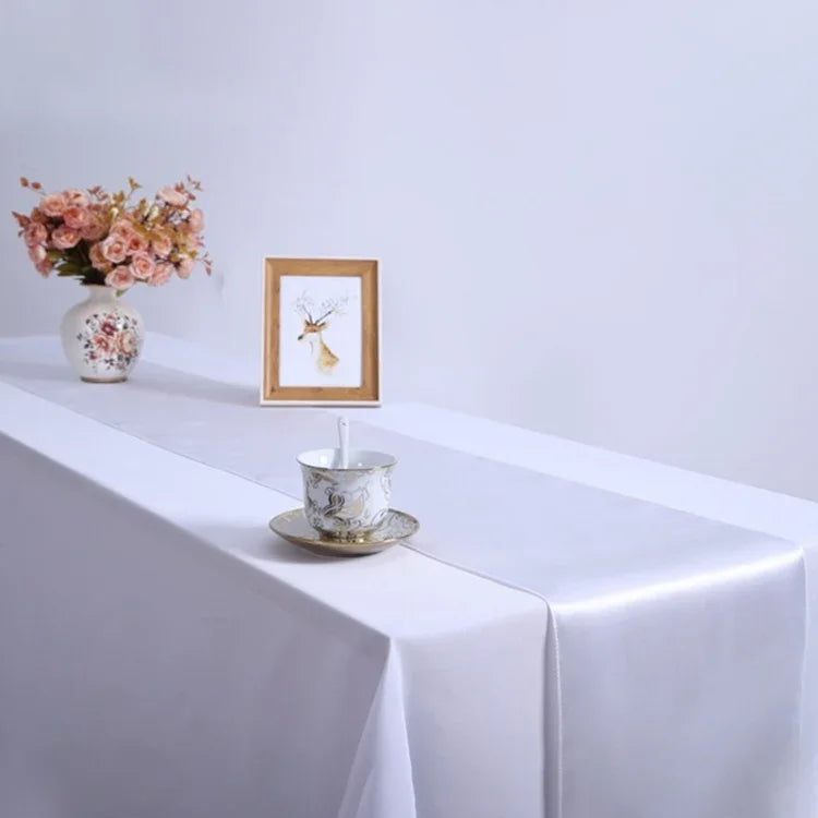 Khăn trải bàn satin trang trí bàn cho tiệc gia đình, đám cưới, Giáng sinh, 30X275CM