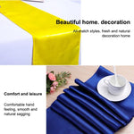 Khăn trải bàn satin trang trí bàn cho tiệc gia đình, đám cưới, Giáng sinh, 30X275CM