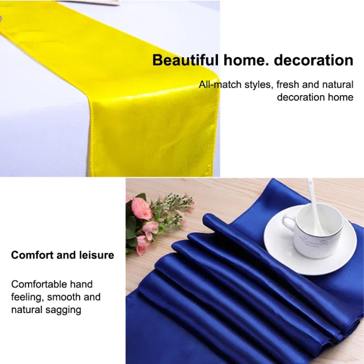 Khăn trải bàn satin trang trí bàn cho tiệc gia đình, đám cưới, Giáng sinh, 30X275CM