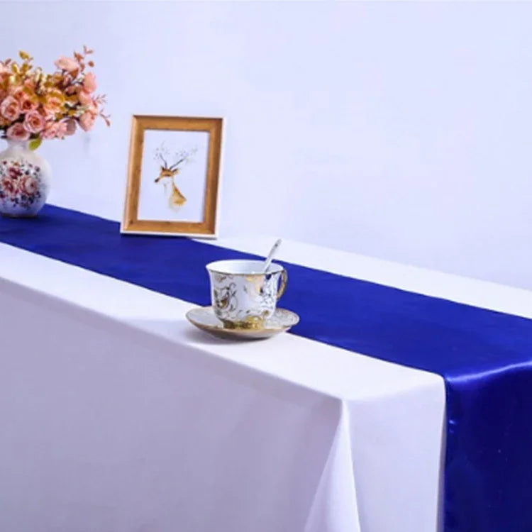 Khăn trải bàn satin trang trí bàn cho tiệc gia đình, đám cưới, Giáng sinh, 30X275CM