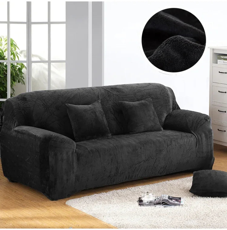 Áo bọc ghế sofa vải nhung dày, bọc ghế đàn hồi không kèm vỏ gối, 1 chỗ 90-140cm, 2 chỗ 145-185cm, 3 chỗ 190-230cm, 4 chỗ 230-300cm