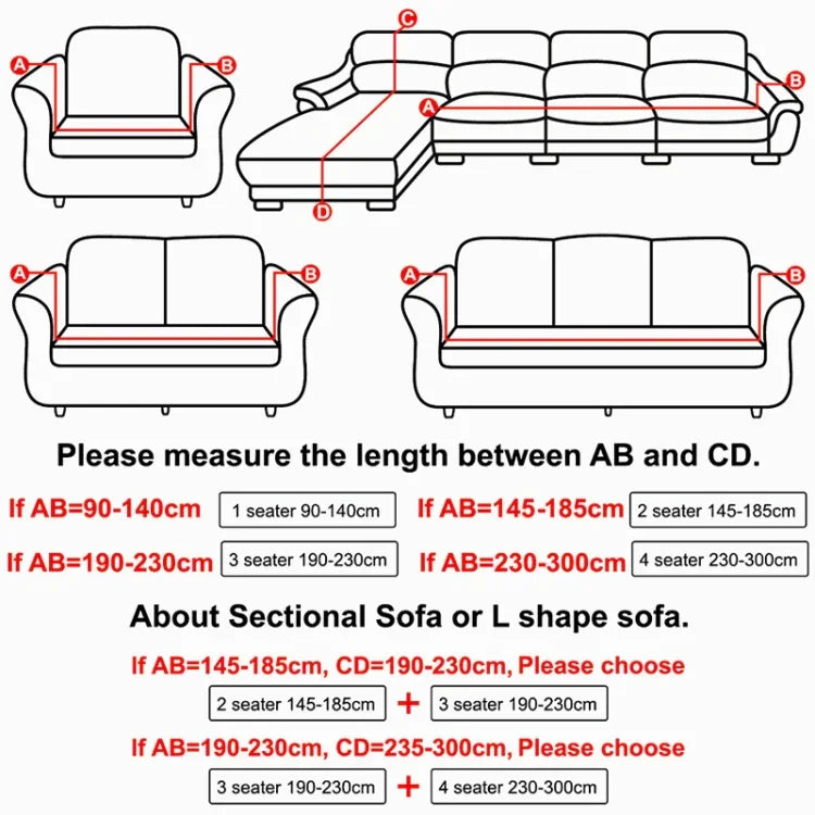 Áo bọc ghế sofa vải nhung dày, bọc ghế đàn hồi không kèm vỏ gối, 1 chỗ 90-140cm, 2 chỗ 145-185cm, 3 chỗ 190-230cm, 4 chỗ 230-300cm