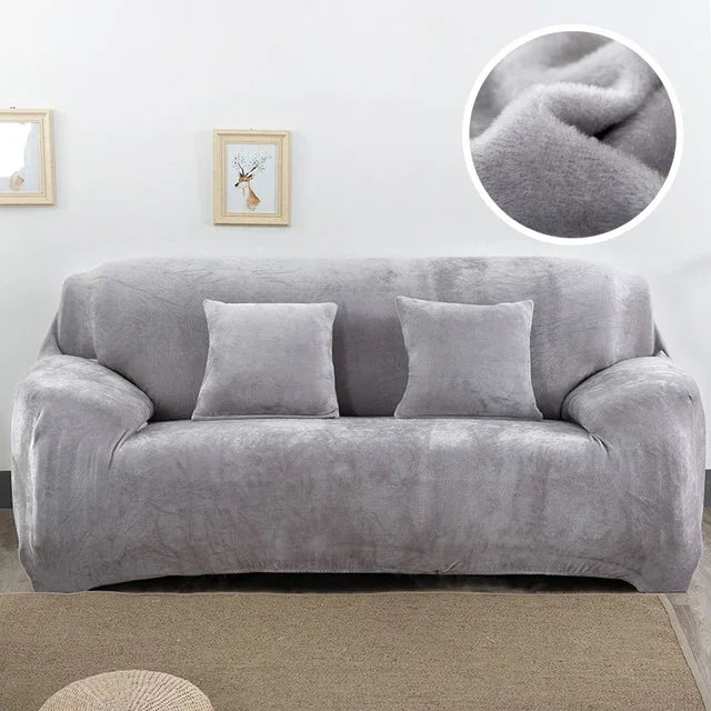 Áo bọc ghế sofa vải nhung dày, bọc ghế đàn hồi không kèm vỏ gối, 1 chỗ 90-140cm, 2 chỗ 145-185cm, 3 chỗ 190-230cm, 4 chỗ 230-300cm