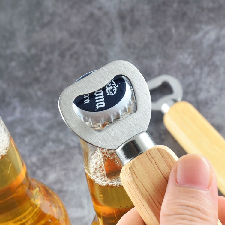 Bộ 2 Mở Nắp Chai Bia Thép Không Gỉ Tay Cầm Gỗ Cao Su Quà Tặng Sáng Tạo Dụng Cụ Mở Chai Nước Ngọt, Mở Nắp Chai Bia Có Tay Cầm