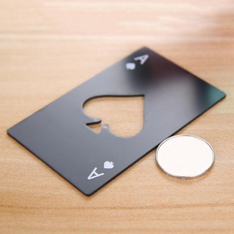 2 cái mở nắp chai bia bằng thép không gỉ, bộ bài chơi poker, mở nắp chai soda hình lá bài bích