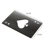 2 cái mở nắp chai bia bằng thép không gỉ, bộ bài chơi poker, mở nắp chai soda hình lá bài bích