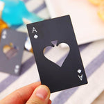 2 cái mở nắp chai bia bằng thép không gỉ, bộ bài chơi poker, mở nắp chai soda hình lá bài bích