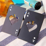 2 cái mở nắp chai bia bằng thép không gỉ, bộ bài chơi poker, mở nắp chai soda hình lá bài bích