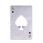 2 cái mở nắp chai bia bằng thép không gỉ, bộ bài chơi poker, mở nắp chai soda hình lá bài bích
