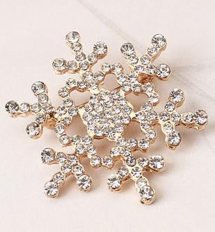 Trâm cài hình bông tuyết Giáng Sinh khoan nước thời trang, màu vàng, bạc