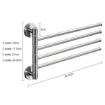 Thanh treo khăn inox xoay giá treo khăn nhà tắm bếp gắn tường giá đỡ khăn đánh bóng, Hai thanh đánh bóng, Ba thanh đánh bóng, Bốn thanh đánh bóng, Năm thanh đánh bóng