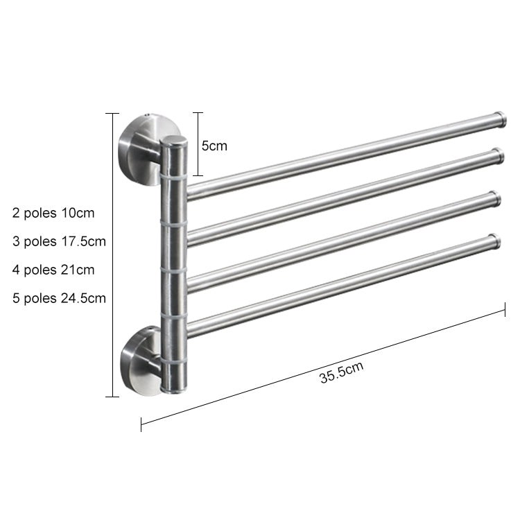 Thanh treo khăn inox xoay giá treo khăn nhà tắm bếp gắn tường giá đỡ khăn đánh bóng, Hai thanh đánh bóng, Ba thanh đánh bóng, Bốn thanh đánh bóng, Năm thanh đánh bóng