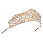 Phụ Kiện Cô Dâu Nữ Trang Đám Cưới Vương Miện Tiaras Màu Vàng Đầy Đủ Pha Lê Rhinestones Băng Đô Tiaras Vương Miện