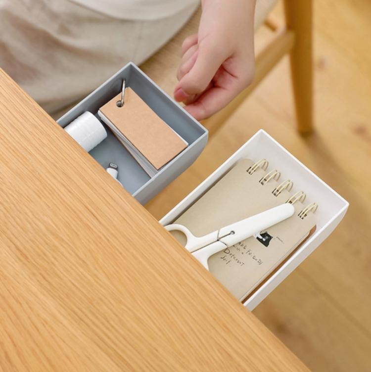 Hộp lưu trữ ngăn kéo dưới nhà hộp đựng văn phòng phẩm học sinh hộp lưu trữ dán giấu rác trên bàn
