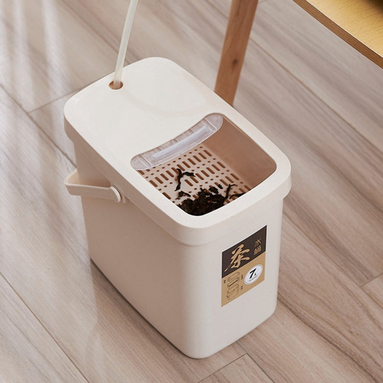 Xô đựng bã trà nhựa văn phòng xô rác trà nắp đẩy thùng rác di động, 7L, 10L