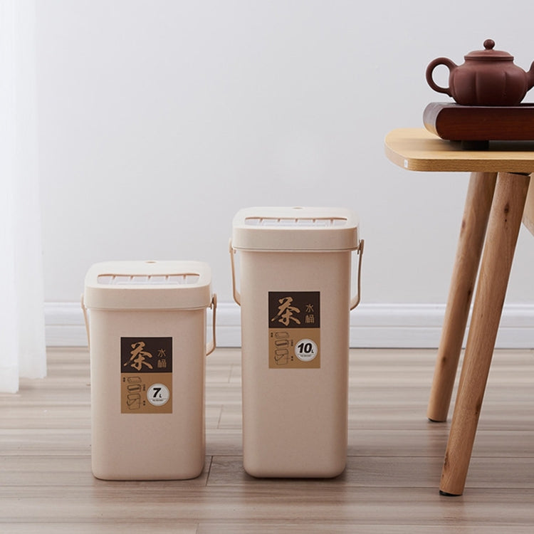 Xô đựng bã trà nhựa văn phòng xô rác trà nắp đẩy thùng rác di động, 7L, 10L