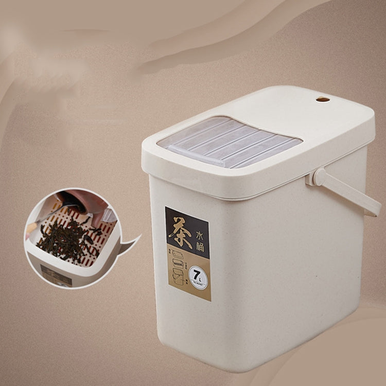 Xô đựng bã trà nhựa văn phòng xô rác trà nắp đẩy thùng rác di động, 7L, 10L