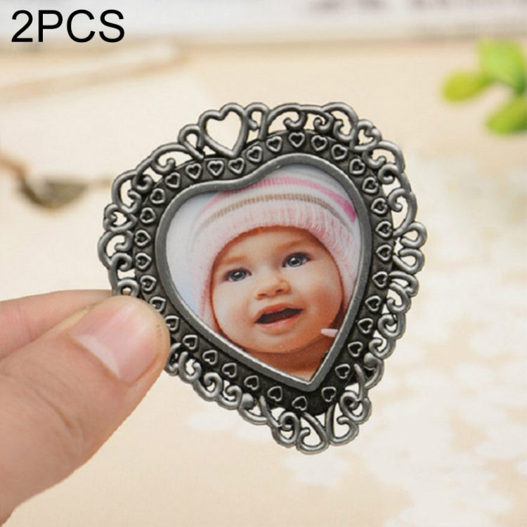 2 cái khung ảnh kim loại sáng tạo cổ điển, hươu con, bí ngô, hàng rào, bướm tròn, Paris, móc khóa trái tim, móc khóa vuông, hình bầu dục, ren vuông, tình yêu tròn, bướm vuông, ren trái tim, vuông vàng, vuông xám