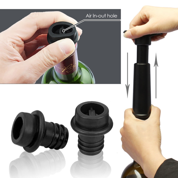 Bộ bơm hút chân không rượu vang đỏ, bộ nút silicone giữ rượu vang, bơm màu đen 2 nút (túi OPP), bơm màu đen 2 nút (hộp), 2 nút ba lỗ (túi OPP), bơm màu đen bộ ba món