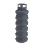 Bình nước silicon di động có thể thu gọn, gập lại, bình cà phê, bình uống nước thể thao du lịch ngoài trời, dung tích: 500ml, màu xám, cam, xanh dương, tím