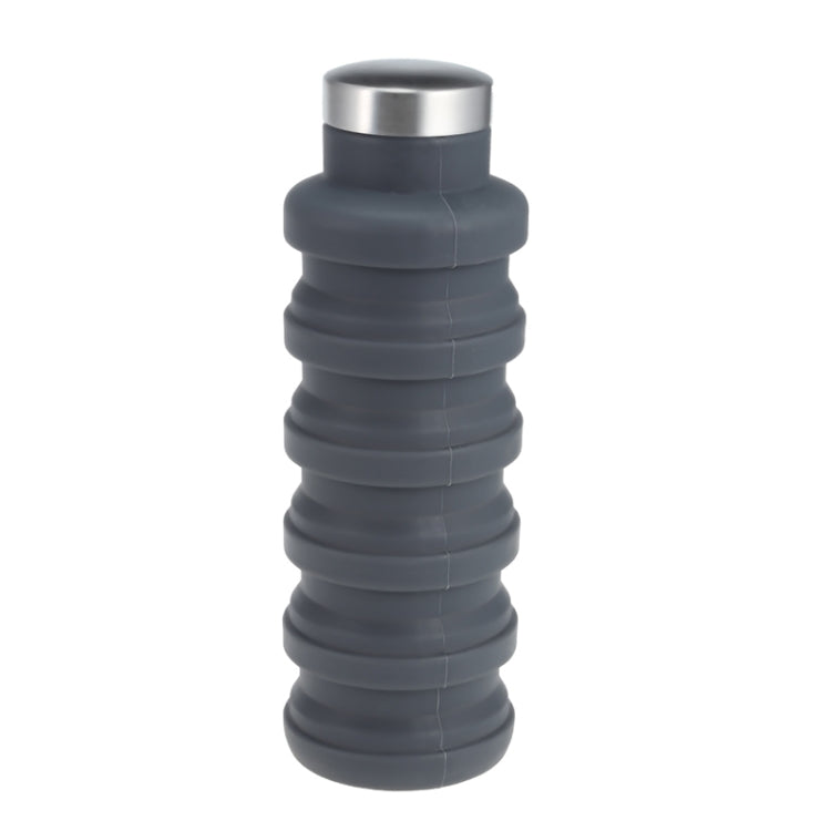 Bình nước silicon di động có thể thu gọn, gập lại, bình cà phê, bình uống nước thể thao du lịch ngoài trời, dung tích: 500ml, màu xám, cam, xanh dương, tím