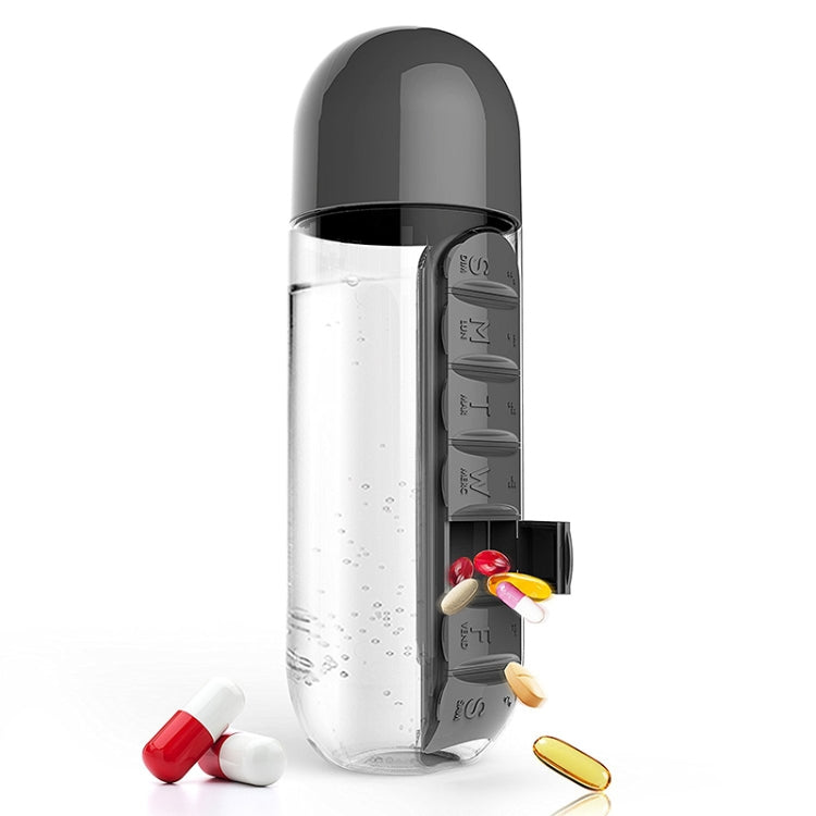Bình nước nhựa 600ML kèm hộp đựng thuốc hàng ngày