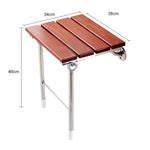 Ghế tắm thư giãn gấp gắn tường bằng gỗ, ghế gấp chắc chắn
