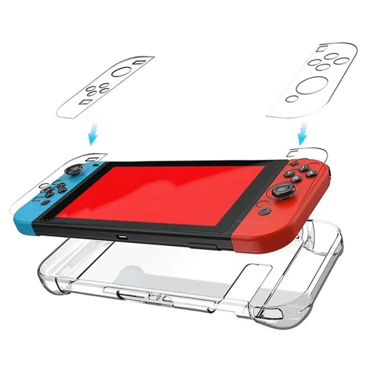Vỏ bảo vệ cứng PC cho Nintendo Switch NS, vỏ nhựa trong suốt tháo rời, phụ kiện điều khiển console