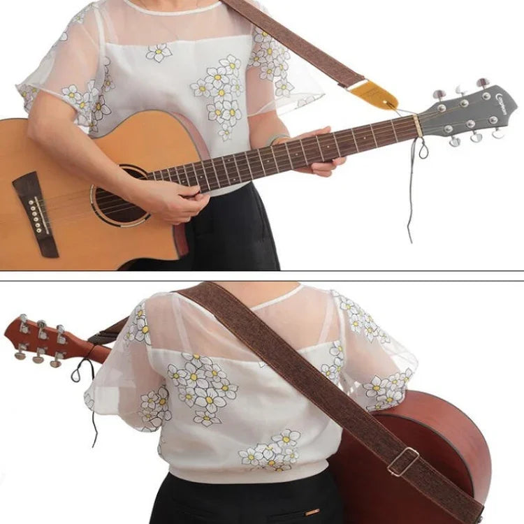 Dây đeo guitar vải cotton linen, dây đeo chéo vai, phụ kiện nhạc cụ