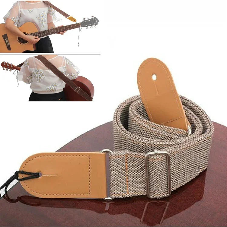 Dây đeo guitar vải cotton linen, dây đeo chéo vai, phụ kiện nhạc cụ