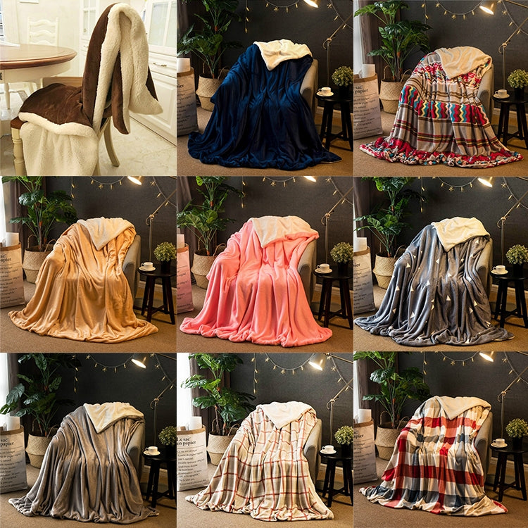 Chăn sofa mùa đông dày đôi cashmere lông san hô, chăn văn phòng, 1.5x2m, 2x2.3m