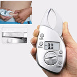 Thước đo mỡ điện tử kỹ thuật số 0-50MM, thước đo vòng eo, màu bạc