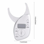 Thước đo mỡ điện tử kỹ thuật số 0-50MM, thước đo vòng eo, màu bạc
