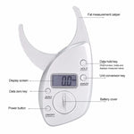 Thước đo mỡ điện tử kỹ thuật số 0-50MM, thước đo vòng eo, màu bạc