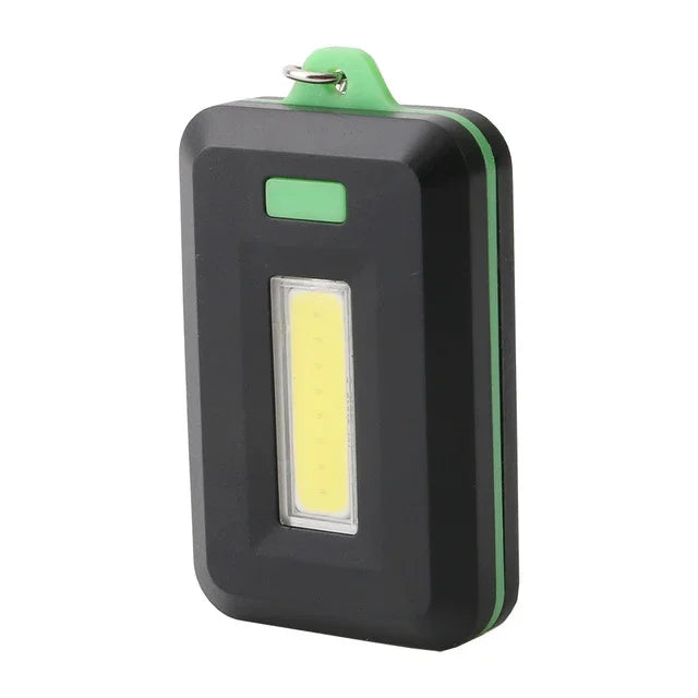 2 chiếc đèn pin mini COB LED 3W móc khóa đèn khẩn cấp cắm trại ba chế độ, đỏ, xanh lá