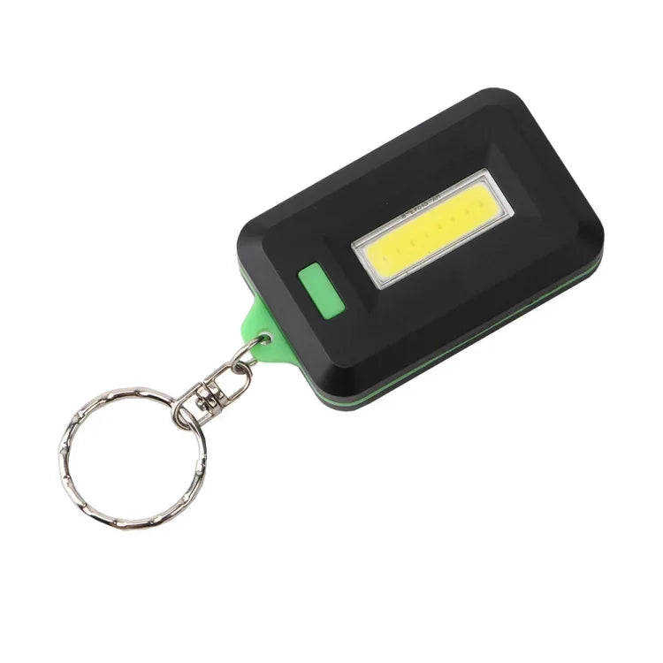 2 chiếc đèn pin mini COB LED 3W móc khóa đèn khẩn cấp cắm trại ba chế độ, đỏ, xanh lá