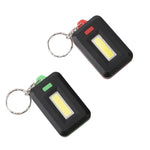 2 chiếc đèn pin mini COB LED 3W móc khóa đèn khẩn cấp cắm trại ba chế độ, đỏ, xanh lá