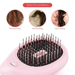 Bàn chải tóc ion điện tử cầm tay duỗi tóc bàn chải ion âm lược chống tĩnh điện massage mini lược duỗi tóc màu hồng, xanh lá