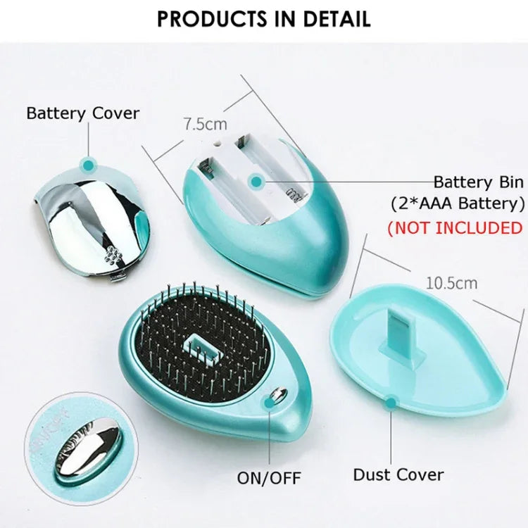 Bàn chải tóc ion điện tử cầm tay duỗi tóc bàn chải ion âm lược chống tĩnh điện massage mini lược duỗi tóc màu hồng, xanh lá