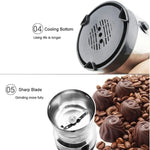 Máy xay cà phê đa năng cắm điện EU, xay thảo mộc/ gia vị/ hạt/ ngũ cốc/ hạt cà phê, máy xay cà phê, cắm điện EU