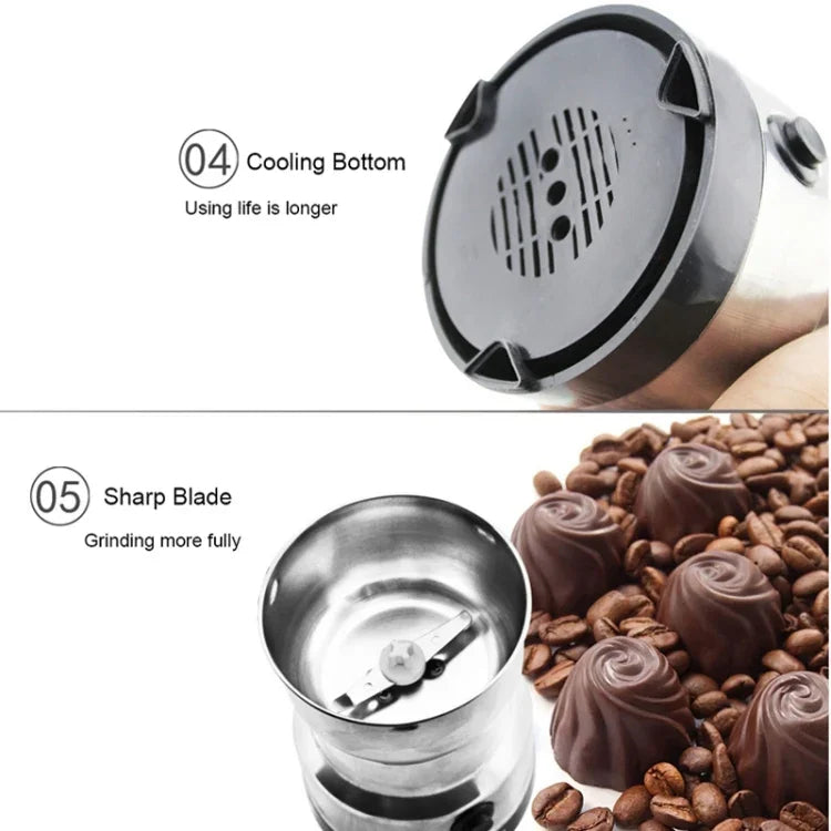 Máy xay cà phê đa năng cắm điện EU, xay thảo mộc/ gia vị/ hạt/ ngũ cốc/ hạt cà phê, máy xay cà phê, cắm điện EU