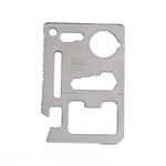 100 cái thẻ dụng cụ rỗng đa chức năng ngoài trời 11 trong 1 bằng thép không gỉ, kèm hộp da, kích thước: 6.9 x 4.5cm, 10 cái