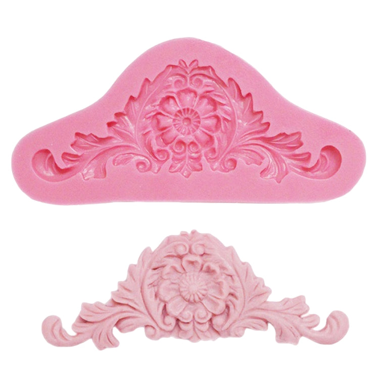 2 cái khuôn silicon fondant cổ điển nổi hoa ren dây leo DOY làm bánh, hoa ren dây leo (hồng), hoa ren dây leo (xám)